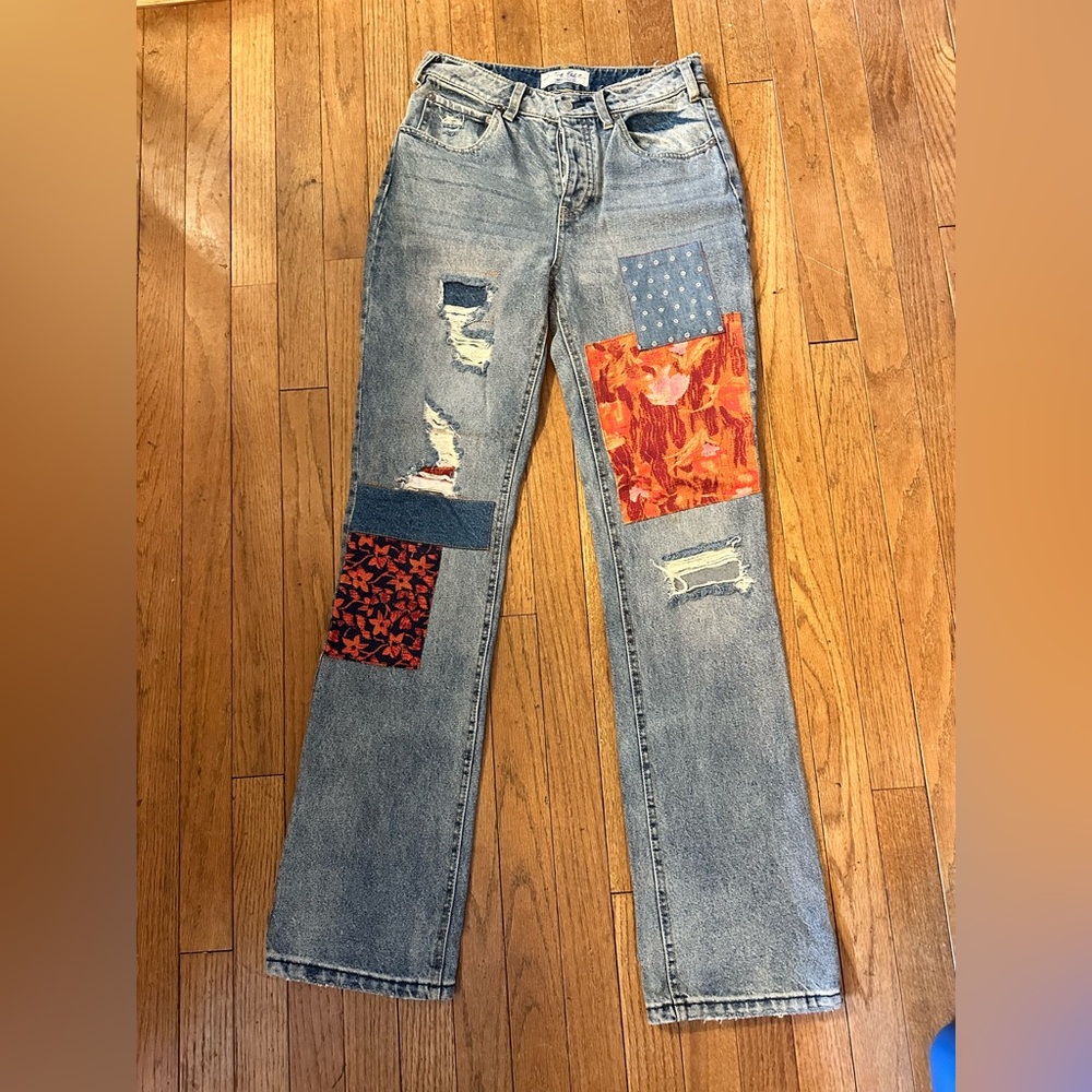 We The Free Patchwork (Free People) Patchwork Flare Jeans - Picture 2 of 16